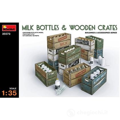 Bottiglie latte e cassette di legno 1/35 (MA35573)