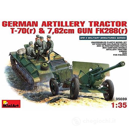 German Artillery Tractor T-70 (R) & Gun W/Crew