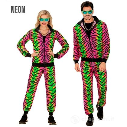 Tuta Party Fashion Animalier Rave Fluorescente (giacca, pantaloni) XXL  - Costume Adulto Unisex - Disco, Festivals, Anni '80, Party Fashion, Neon, Ani