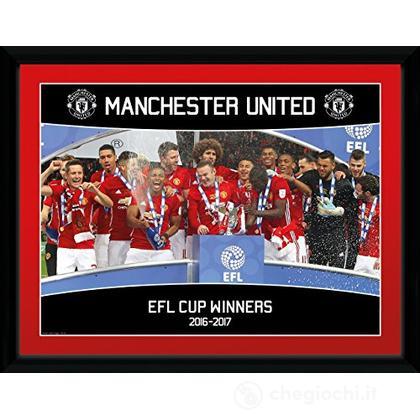 Manchester United: Efl Cup Winners 16/17 (Stampa In Cornice 30x40 Cm)