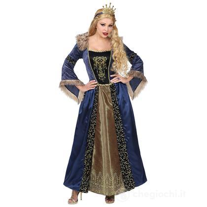 Regina Medievale (Vestito Con Sottogonna Crinolina, Corona) L