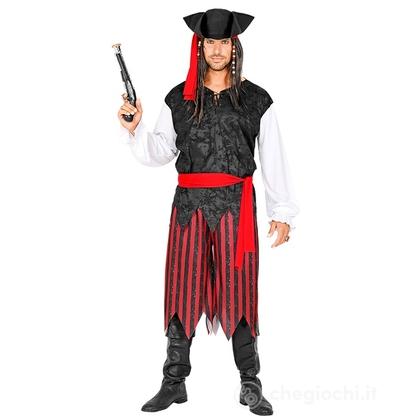Pirata Dei Caraibi (camicia con gilet, pantaloni, cintura, fascia per testa, cappello) XL - Costume Adulto Uomo - Fantasia e Favole, Pirati,  Corsari 