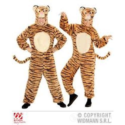 Costume tigre in peluche con cappuccio e maschera taglia M