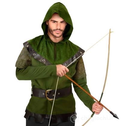 Robin Of Sherwood (casacca con cappuccio, cintura) XL - Costume Adulto Uomo - Fantasia e Favole, Medioevo e Feste Medievali