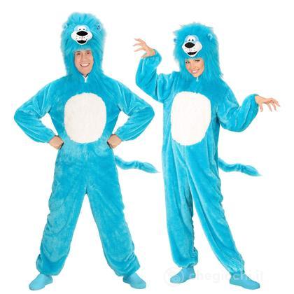 Leone Azzurro In Peluche Soft (Costume Con Cappuccio E Maschera) (M/L - H 175 Cm)
