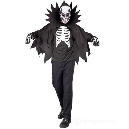 Scary Skeleton (casacca, mantello con collare,maschera) XL - Costume Adulto Uomo - Halloween, Personaggi Gotici e Horror