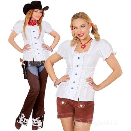 Camicetta Bianca XL -  Adulto Donna - Wild West, Nazionalità ed Etnie, Feste Hawaiane e Estive, Oktoberparty e Feste della Birra