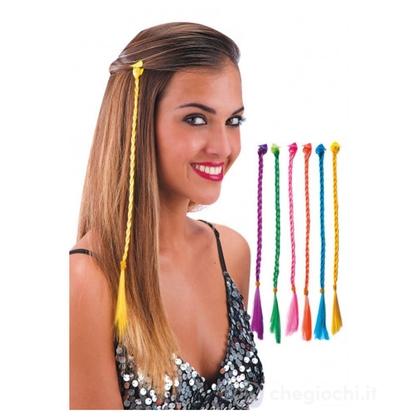 6 Treccine Con Clip Colori Assortiti L.Cm.35