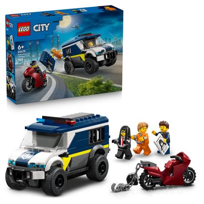 LEGO City 60479 Cellulare della Polizia Giocattolo, con Camion, Moto, 3 Minifigure e Porta Rimovibile, Regalo per Bambini 6+