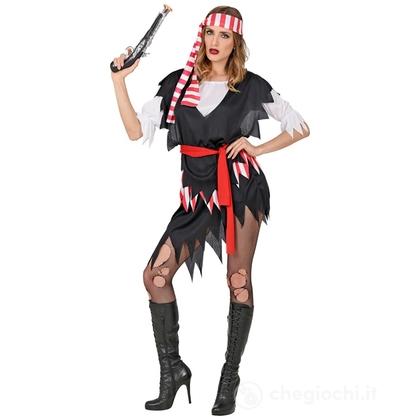 Piratessa (vestito, cintura, fascia per testa) XXL  - Costume Adulto Donna - Pirati,  Corsari e Bucanieri