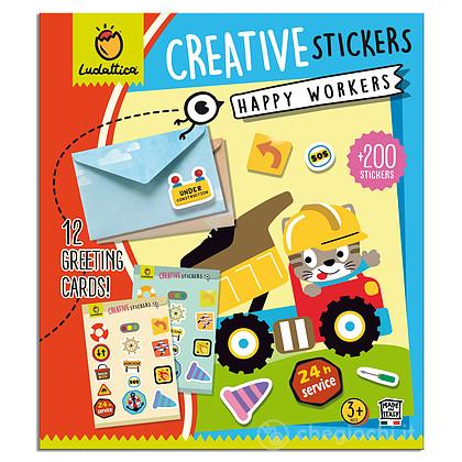 Happy Workers. Creative stickers (8207)