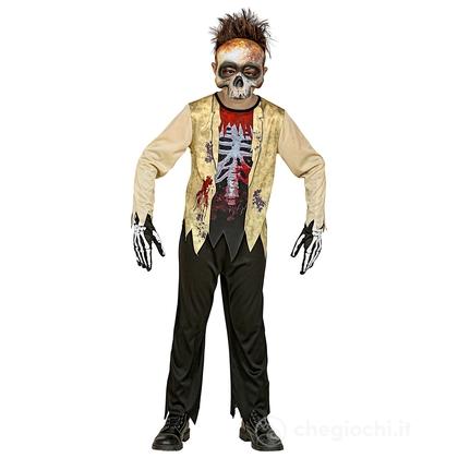 Costume Scheletro Zombie (Maglia, Pantaloni, Maschera) (140 cm / 8-10 Years) (98257)