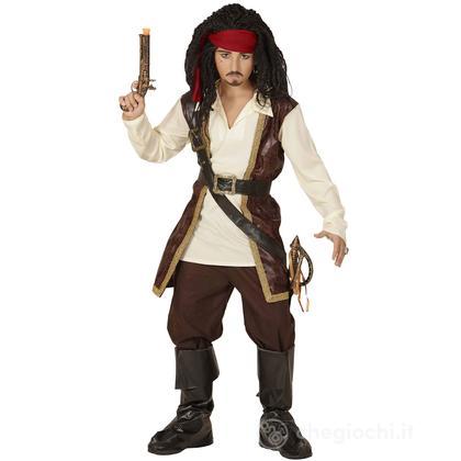 Pirata (Casacca Con Camicia, Pantaloni, Cintura, Portaspada Con Fibbia, Fascia Per Testa, Copristivali) (140 Cm / 8-10 Years)