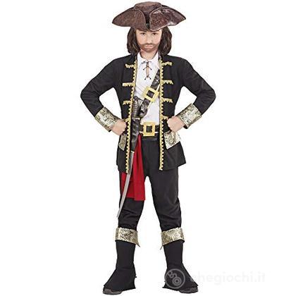 Capitano Pirata (Casacca, Camicia, Pantaloni, Cintura, Portaspada Con Fibbia, Cappello, Copristivali) (128 Cm / 5-7 Years)