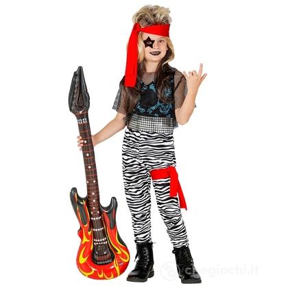 Star Del Rock (canotta, top corto a rete, pantaloni, cintura, fascia per gamba, bandana) 158 cm / 11-13 anni - Costume Bimbo - Anni '80, Celebrità,  R
