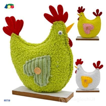 Gallina Morbida Imbottita con Base in Legno – Assortito