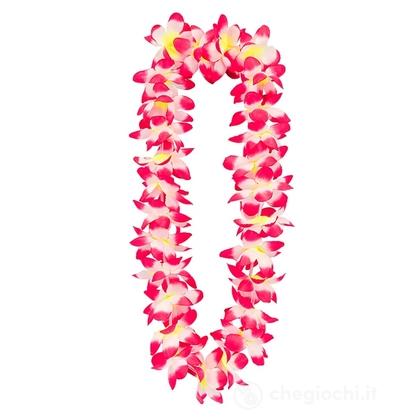 Collana Hawaiana Rosa  - Accessori Adulto Unisex - Nazionalità ed Etnie, Natura e Alimenti, Feste Hawaiane e Estive