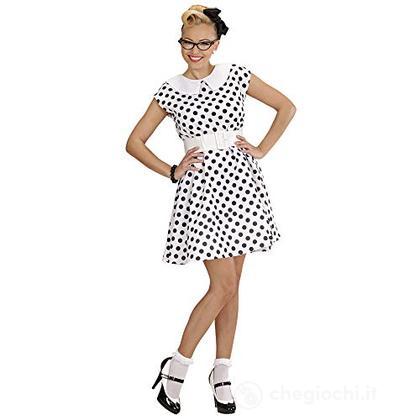 Donna Anni 50 Con Sottogonna Bianca (Vestito, Cintura) M