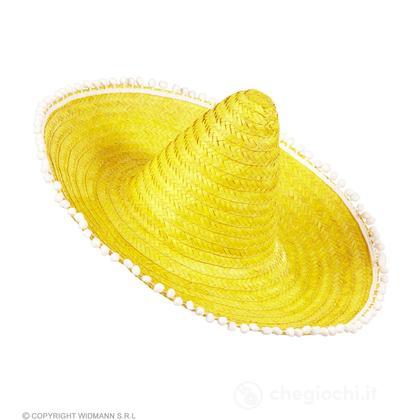 Sombrero Giallo con Pom Pom 50 cm