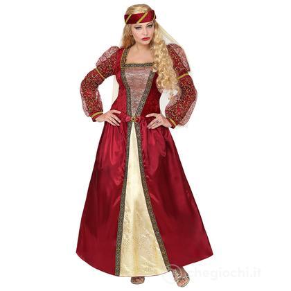 Principessa Medievale (Vestito Con Sottogonna Crinolina, Copricapo Con Velo) M