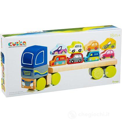 Camion Trasporto Auto In Legno (13418)