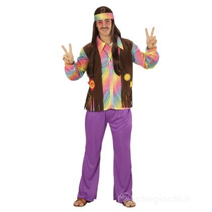 Hippie (Camicia Con Gilet, Pantaloni, Fascia Per Testa) S
