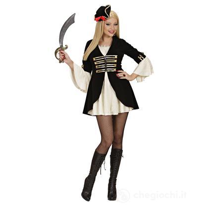 Capitano Pirata Donna (Vestito Con Giacca, Mini Tricorno) L