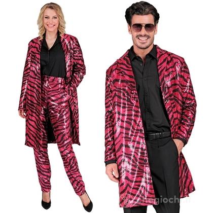 Cappotto Party Fashion (cappotto in paillettes animalier fucsia) XXL  - Costume Adulto Unisex - Showtime,  Showgirls e Showmen, Disco, Festivals, Anni