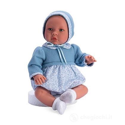 Bambola Leo 46cm Vestito Celeste Con Fiori (186391)