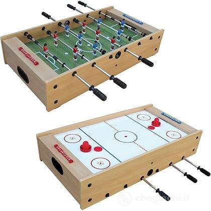 Calcio Balilla Tavolo Multigioco 2 in uno da tavolo - versione Calcio Balilla aste rientranti 