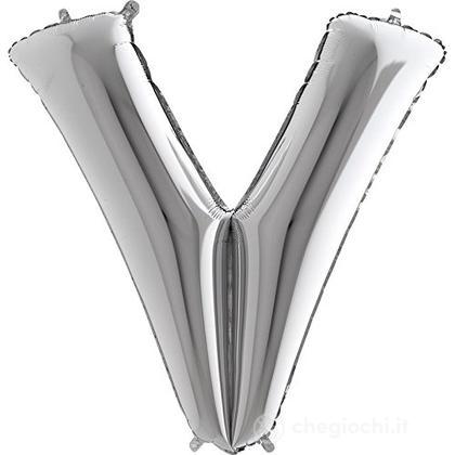 Palloncino Mylar 40 (100cm) Lettera V Silver (Argento)
