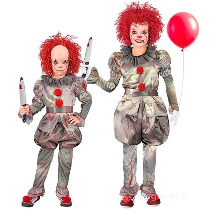Pagliaccio Horror (camicia, pantaloni, pantaloncino, cintura, copriscarpe) 116 cm / 4-5 anni   - Costume Bimbo - Clown e Circo, Halloween, Personaggi 