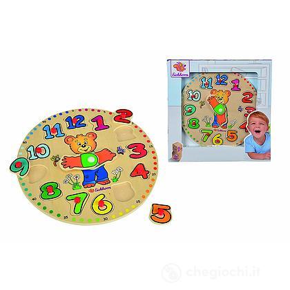Puzzle orologio con orsetto in legno (100005456)