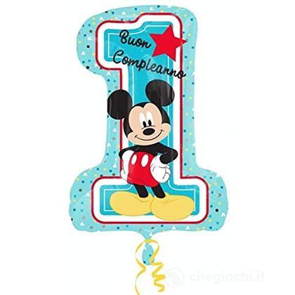 Palloncino Mickey Mouse numero 1 Compleanno 48 x 71 cm