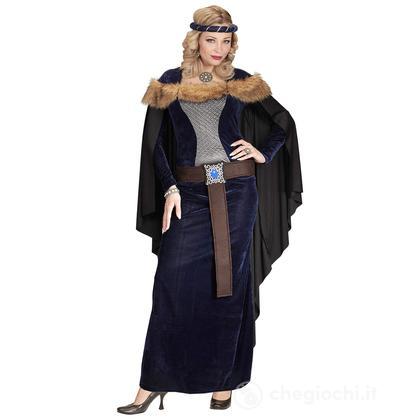 Principessa Medievale (Vestito Con Mantello, Cintura, Copricapo) L