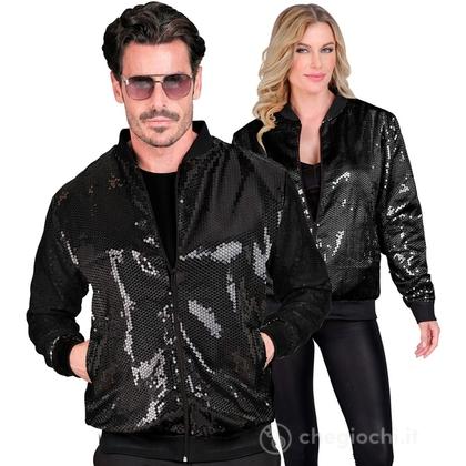 Bomber Party Fashion (bomber in paillettes nero) L/XL -  Adulto Unisex - Showtime,  Showgirls e Showmen, Disco, Festivals, Party Fashion, Multitema, F