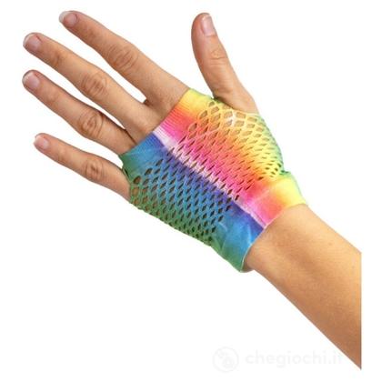 Guanti Arcobaleno A Rete (Senza Dita) Corti L.Cm.9