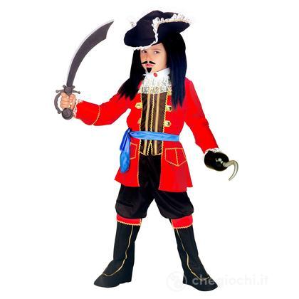 Capitano Pirata (Casacca Con Jabot, Pantaloni Con Copristivali, Cintura, Cappello) (140 Cm / 8-10 Years)