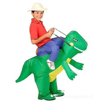 Costume esploratore su dinosauro