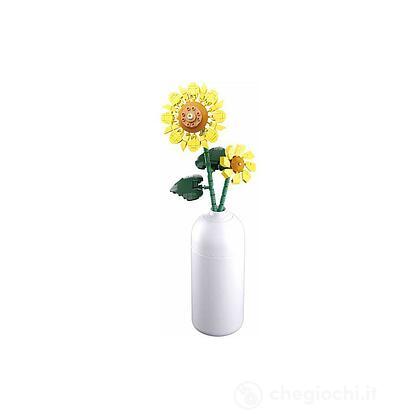 Flower Doppio Stelo Girasole Con Vaso