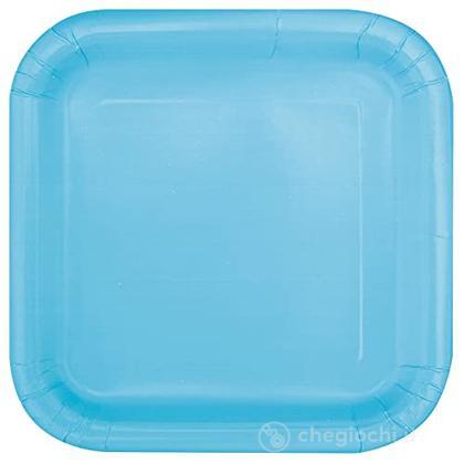 14 Pwdr Blu 9In Sq Plt Sup. Piatto Carta Quadrato 23 Cm Azzurro