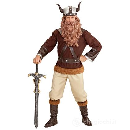 Vichingo Velkan (casacca, pantaloni, cintura, elmo, copristivali) XXXL - Costume Adulto Uomo - Vikings,  Celts & Gauls,