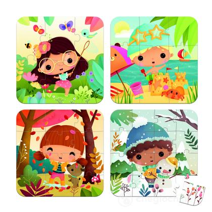 4 Puzzle Le 4 Stagioni (6-9-12-16 Pezzi) - da 2 a 4 anni (J02542)