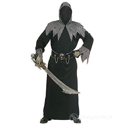Skull Warlord (Tunica Con Cappuccio E Maschera Viso Invisibile, Cintura Con Fibbia Teschio 3d E Catene) (140 Cm / 8-10 Years)