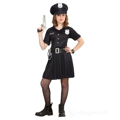 Poliziotta (vestito, cintura, cappello) 164 cm / 14-16 anni - Costume Bimba - Guardie e Ladri