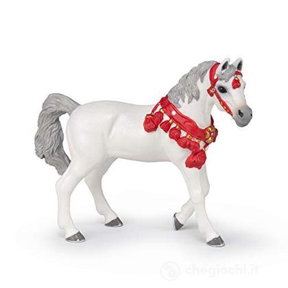 Cavallo arabo bianco in abito da parata (PAP51568)