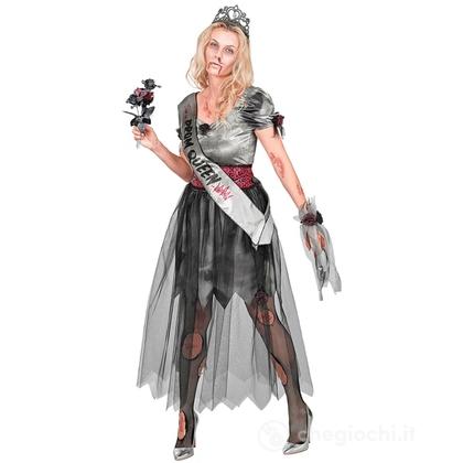 Prom Queen Zombie (vestito, cintura, fascia, tiara, bouquet da polso) XS - Costume Adulto Donna - Halloween, Personaggi Gotici e Horror