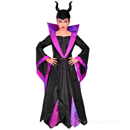 Malefica (vestito con sottogonna a cerchio, copricapo) 116 cm / 4-5 anni   - Costume Bimba - Fantasia e Favole