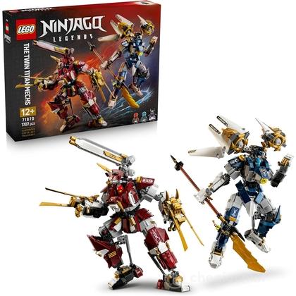 LEGO NINJAGO 71870 Mech Titanici Gemelli, Giocattolo con 2 Action Figure e 3 Minifigure, Regalo per Bambini da 12+ Anni