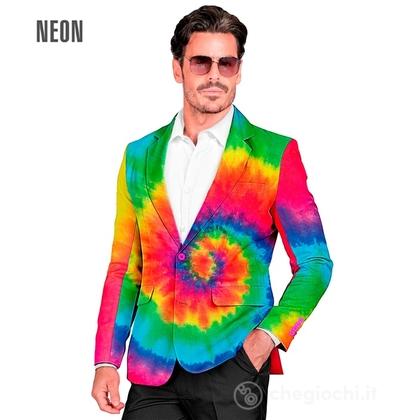 Giacca Tie Dye Fluorescente Party Fashion (giacca) XXL  -  Adulto Uomo - Nazionalità ed Etnie, Showtime,  Showgirls e Showmen, Disco, Festivals, Anni 